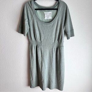 Pure + Good Sweatshirt Dress Cotton Heathered Green Errands Travel Lagenlook